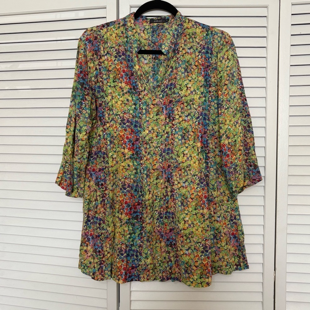 Colorful Floral Women's Tunic Top